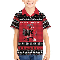 Merry Krampusnacht Personalized Family Matching Short Sleeve Bodycon Dress and Hawaiian Shirt Austrian Bavaria Alpine Christmas Demons - Wonder Print Shop
