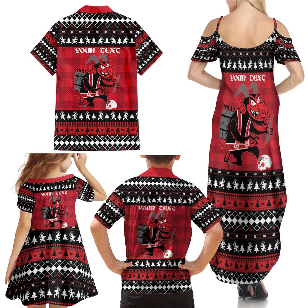 Merry Krampusnacht Personalized Family Matching Summer Maxi Dress and Hawaiian Shirt Austrian Bavaria Alpine Christmas Demons - Wonder Print Shop