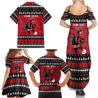Merry Krampusnacht Personalized Family Matching Summer Maxi Dress and Hawaiian Shirt Austrian Bavaria Alpine Christmas Demons - Wonder Print Shop