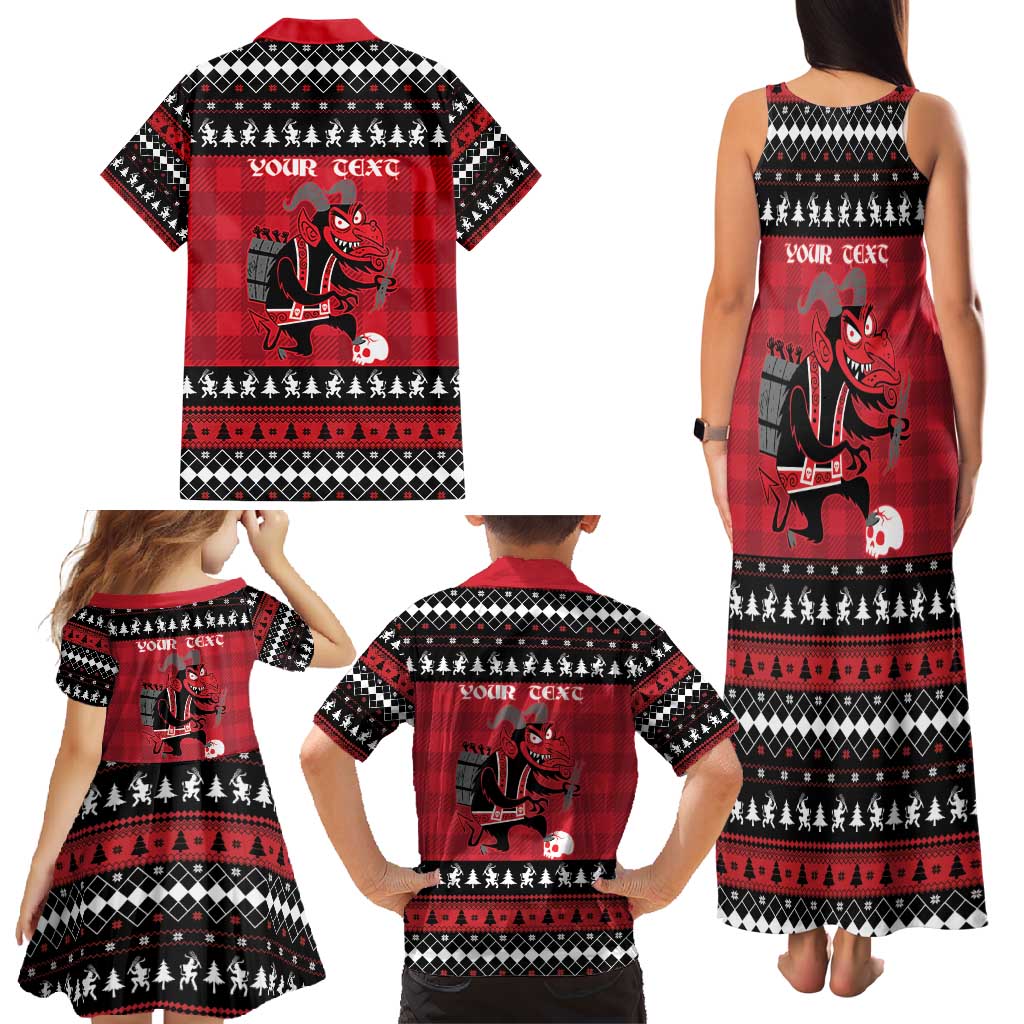 Merry Krampusnacht Personalized Family Matching Tank Maxi Dress and Hawaiian Shirt Austrian Bavaria Alpine Christmas Demons - Wonder Print Shop