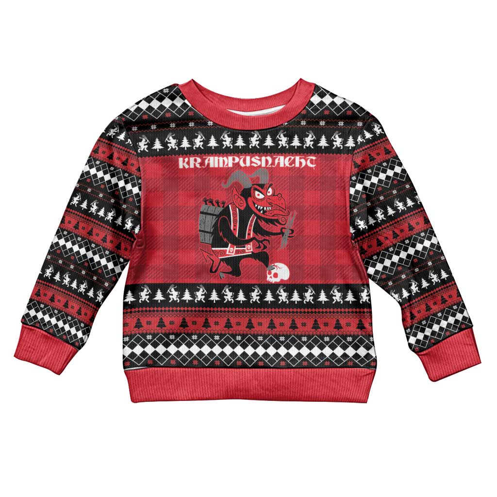 Merry Krampusnacht Personalized Kid Ugly Christmas Sweater Austrian Bavaria Alpine Christmas Demons - Wonder Print Shop