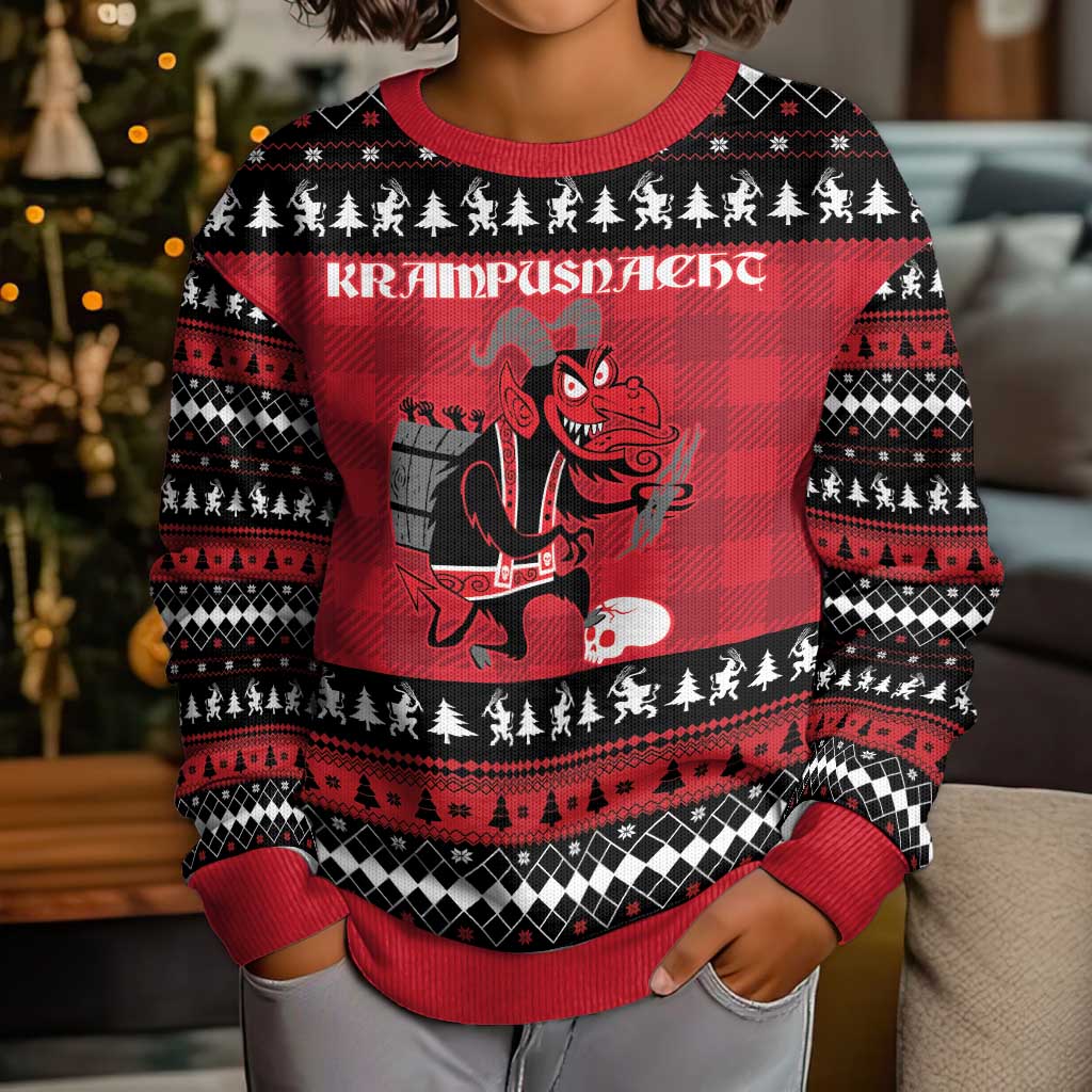 Merry Krampusnacht Personalized Kid Ugly Christmas Sweater Austrian Bavaria Alpine Christmas Demons - Wonder Print Shop