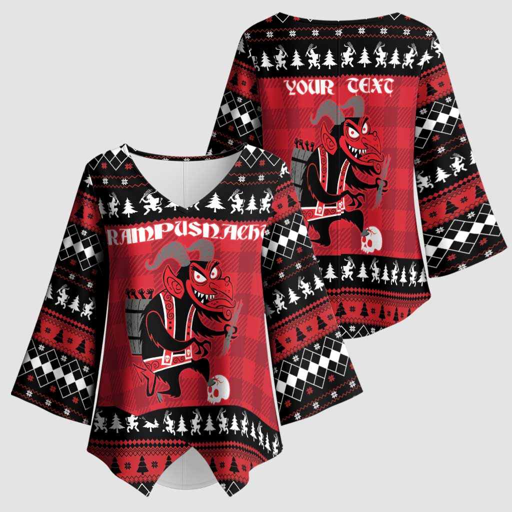 Merry Krampusnacht Personalized Kimono Sleeve Blouse Austrian Bavaria Alpine Christmas Demons - Wonder Print Shop