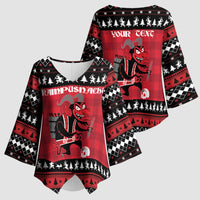 Merry Krampusnacht Personalized Kimono Sleeve Blouse Austrian Bavaria Alpine Christmas Demons - Wonder Print Shop