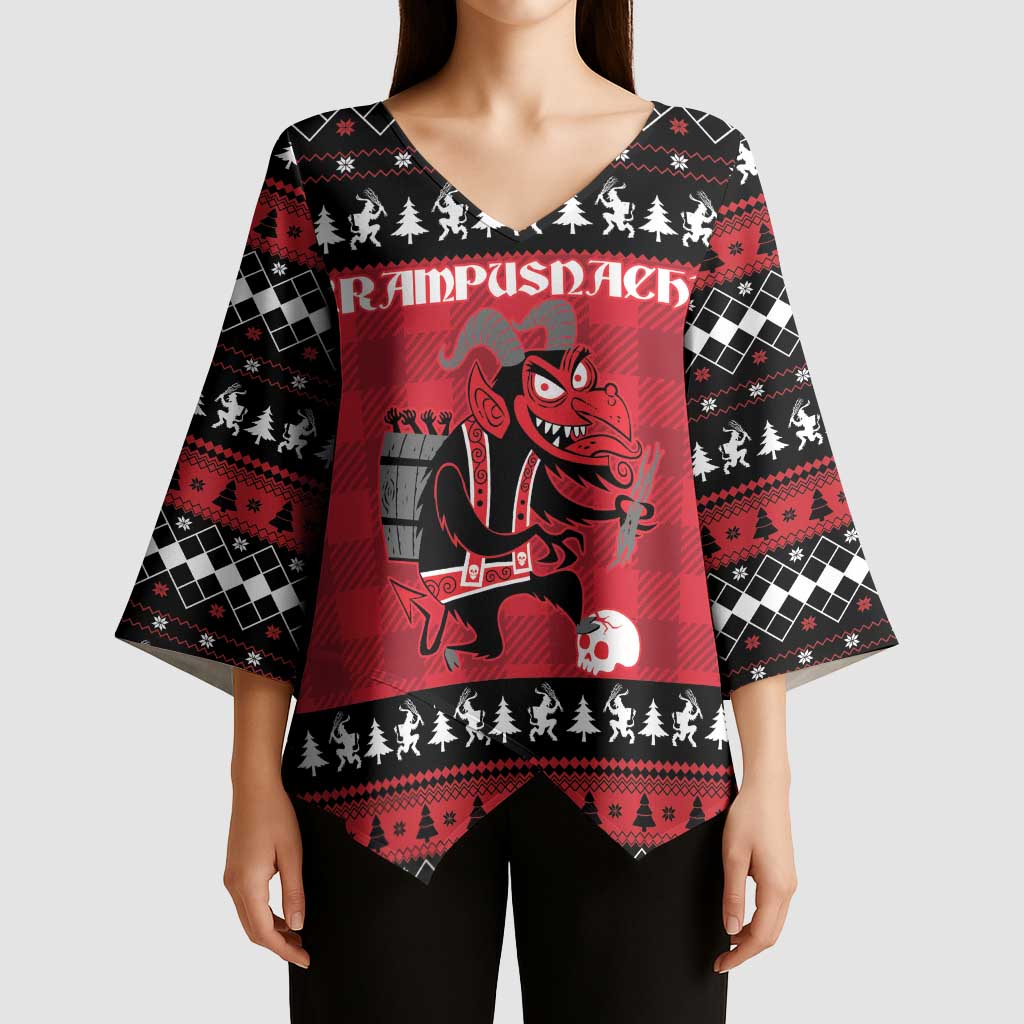 Merry Krampusnacht Personalized Kimono Sleeve Blouse Austrian Bavaria Alpine Christmas Demons - Wonder Print Shop