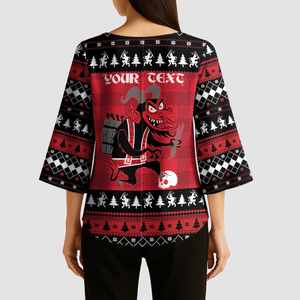 Merry Krampusnacht Personalized Kimono Sleeve Blouse Austrian Bavaria Alpine Christmas Demons - Wonder Print Shop