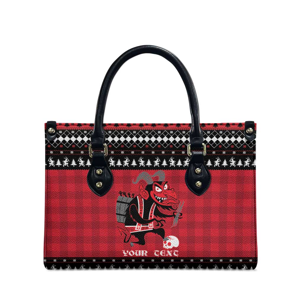 Merry Krampusnacht Personalized Leather Bag Austrian Bavaria Alpine Christmas Demons - Wonder Print Shop