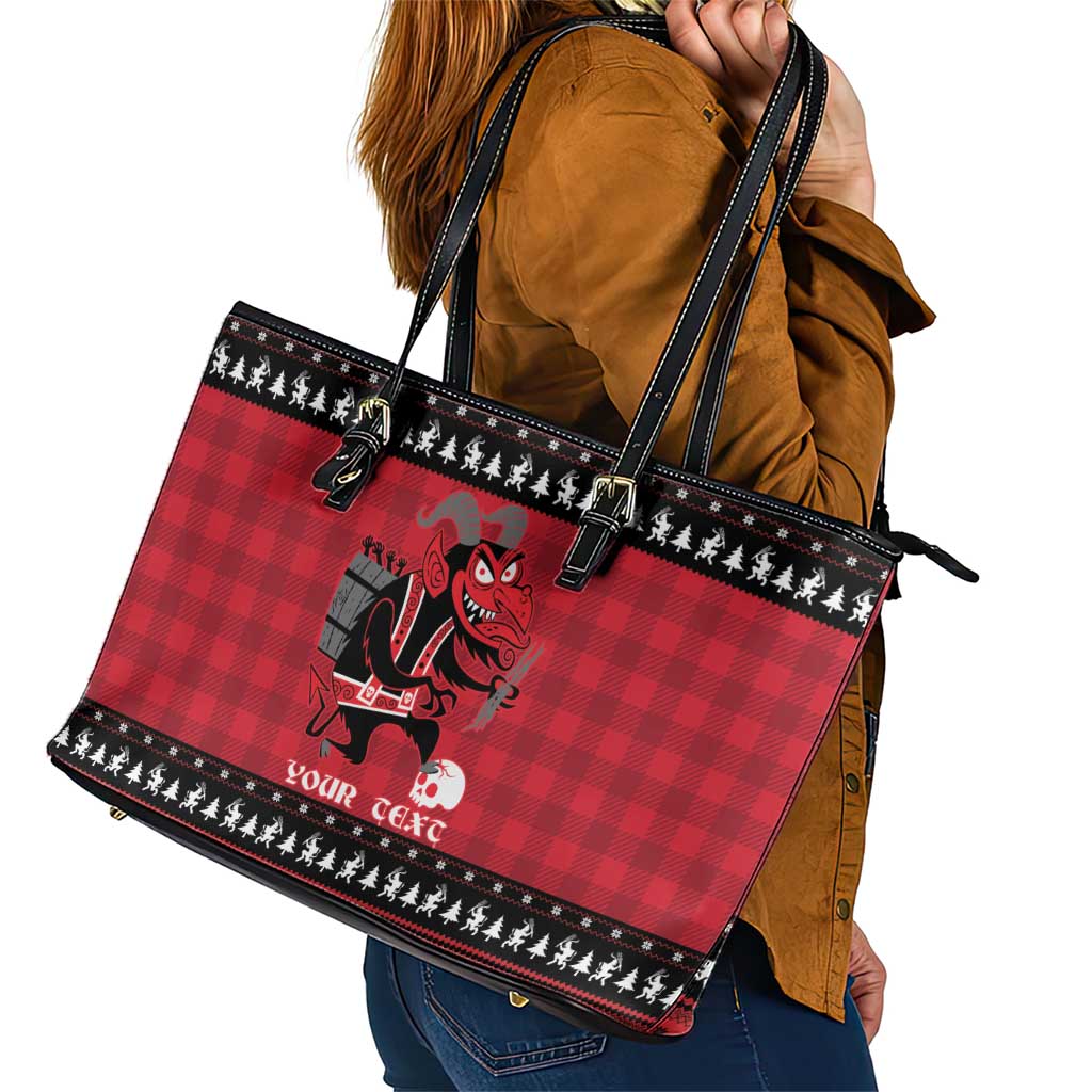 Merry Krampusnacht Personalized Leather Tote Bag Austrian Bavaria Alpine Christmas Demons - Wonder Print Shop