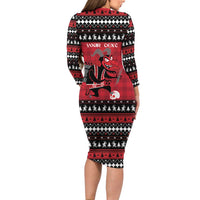 Merry Krampusnacht Personalized Long Sleeve Bodycon Dress Austrian Bavaria Alpine Christmas Demons - Wonder Print Shop