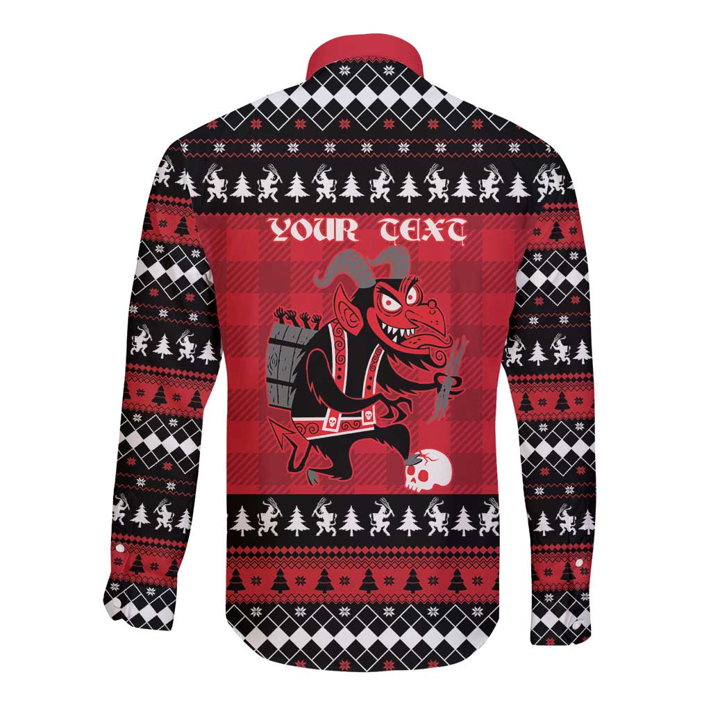 Merry Krampusnacht Personalized Long Sleeve Button Shirt Austrian Bavaria Alpine Christmas Demons - Wonder Print Shop