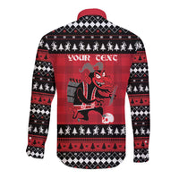 Merry Krampusnacht Personalized Long Sleeve Button Shirt Austrian Bavaria Alpine Christmas Demons - Wonder Print Shop