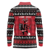 Merry Krampusnacht Personalized Long Sleeve Polo Shirt Austrian Bavaria Alpine Christmas Demons - Wonder Print Shop