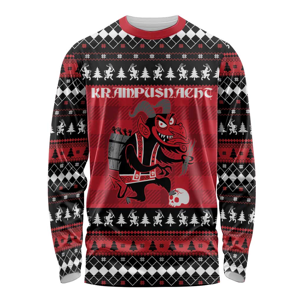 Merry Krampusnacht Personalized Long Sleeve Shirt Austrian Bavaria Alpine Christmas Demons - Wonder Print Shop