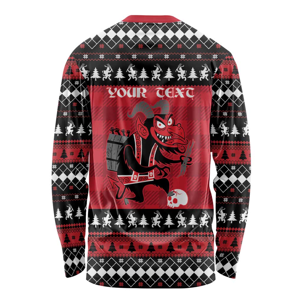 Merry Krampusnacht Personalized Long Sleeve Shirt Austrian Bavaria Alpine Christmas Demons - Wonder Print Shop