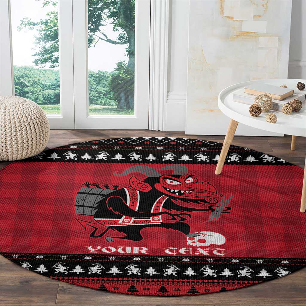 Merry Krampusnacht Personalized Round Carpet Austrian Bavaria Alpine Christmas Demons - Wonder Print Shop
