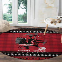 Merry Krampusnacht Personalized Round Carpet Austrian Bavaria Alpine Christmas Demons - Wonder Print Shop