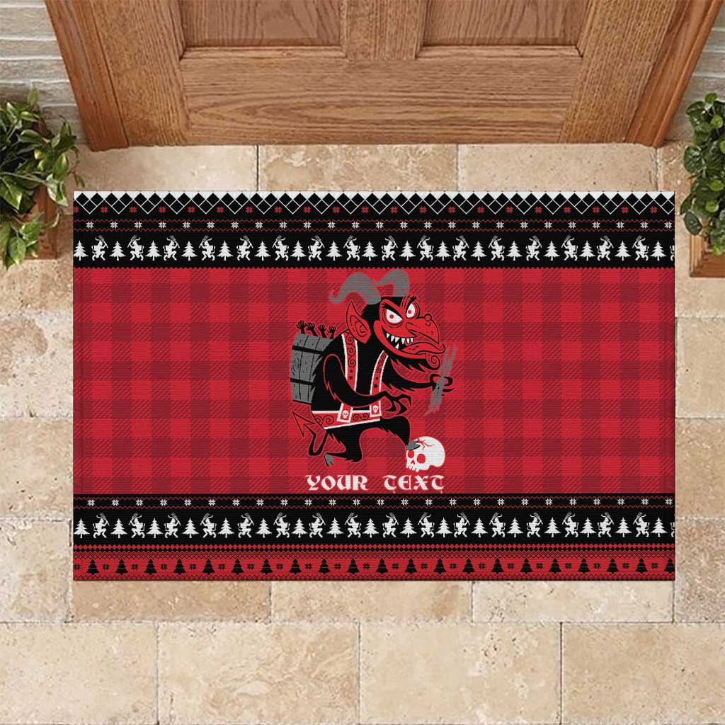 Merry Krampusnacht Personalized Rubber Doormat Austrian Bavaria Alpine Christmas Demons - Wonder Print Shop