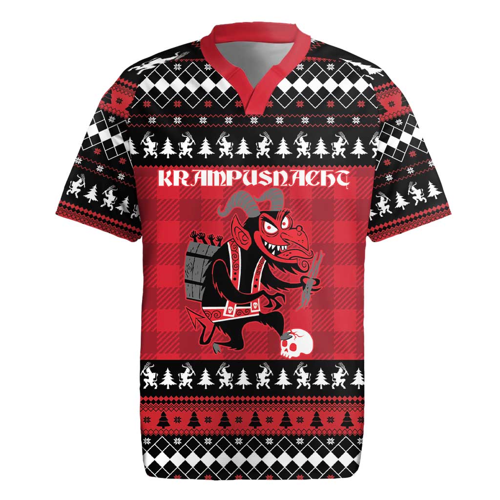 Merry Krampusnacht Personalized Rugby Jersey Austrian Bavaria Alpine Christmas Demons - Wonder Print Shop
