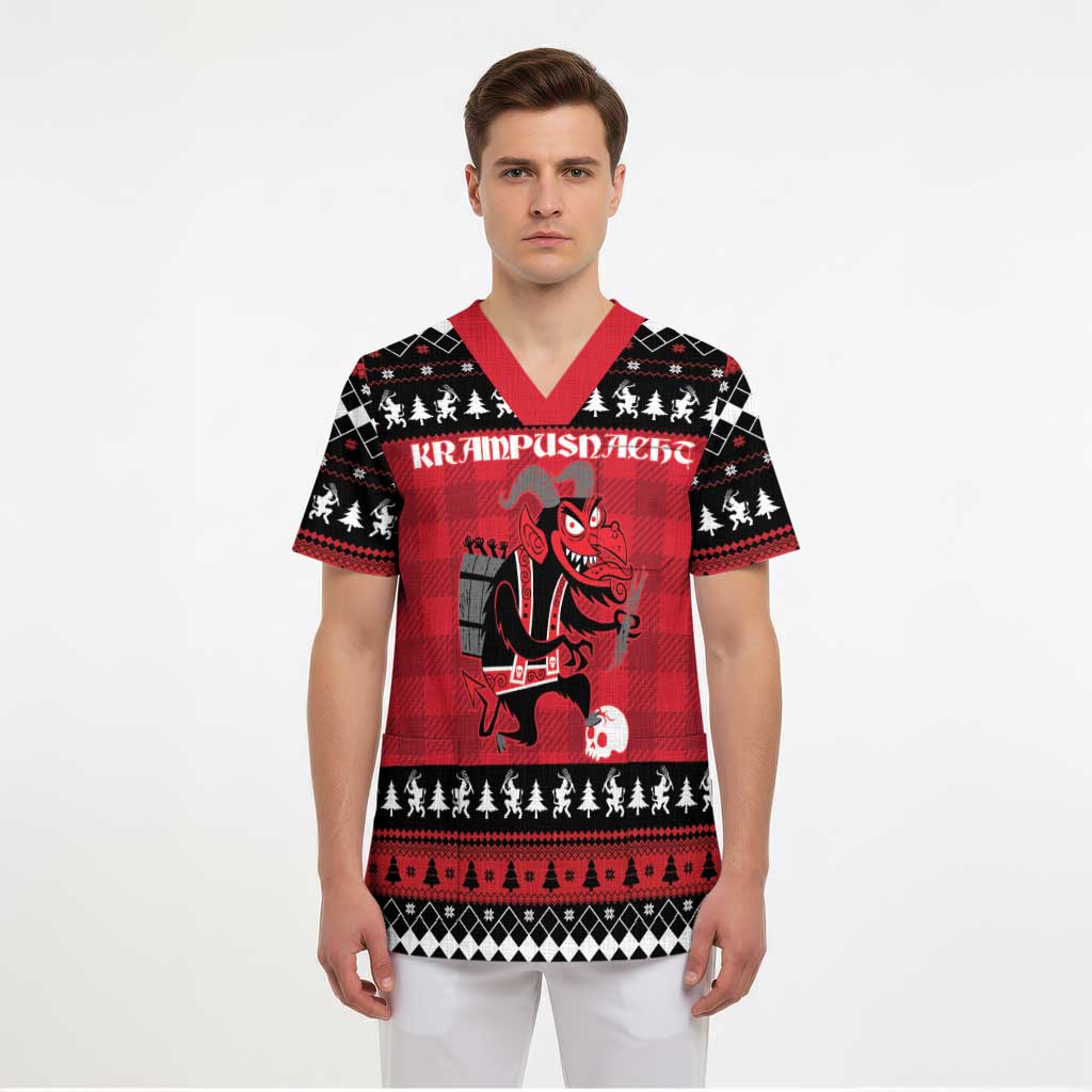 Merry Krampusnacht Personalized Scrub Top Austrian Bavaria Alpine Christmas Demons - Wonder Print Shop