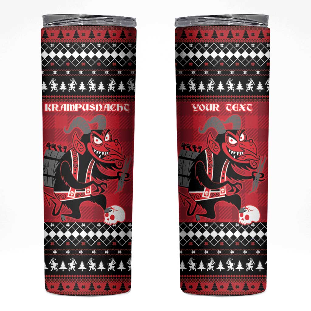 Merry Krampusnacht Personalized Skinny Tumbler Austrian Bavaria Alpine Christmas Demons - Wonder Print Shop