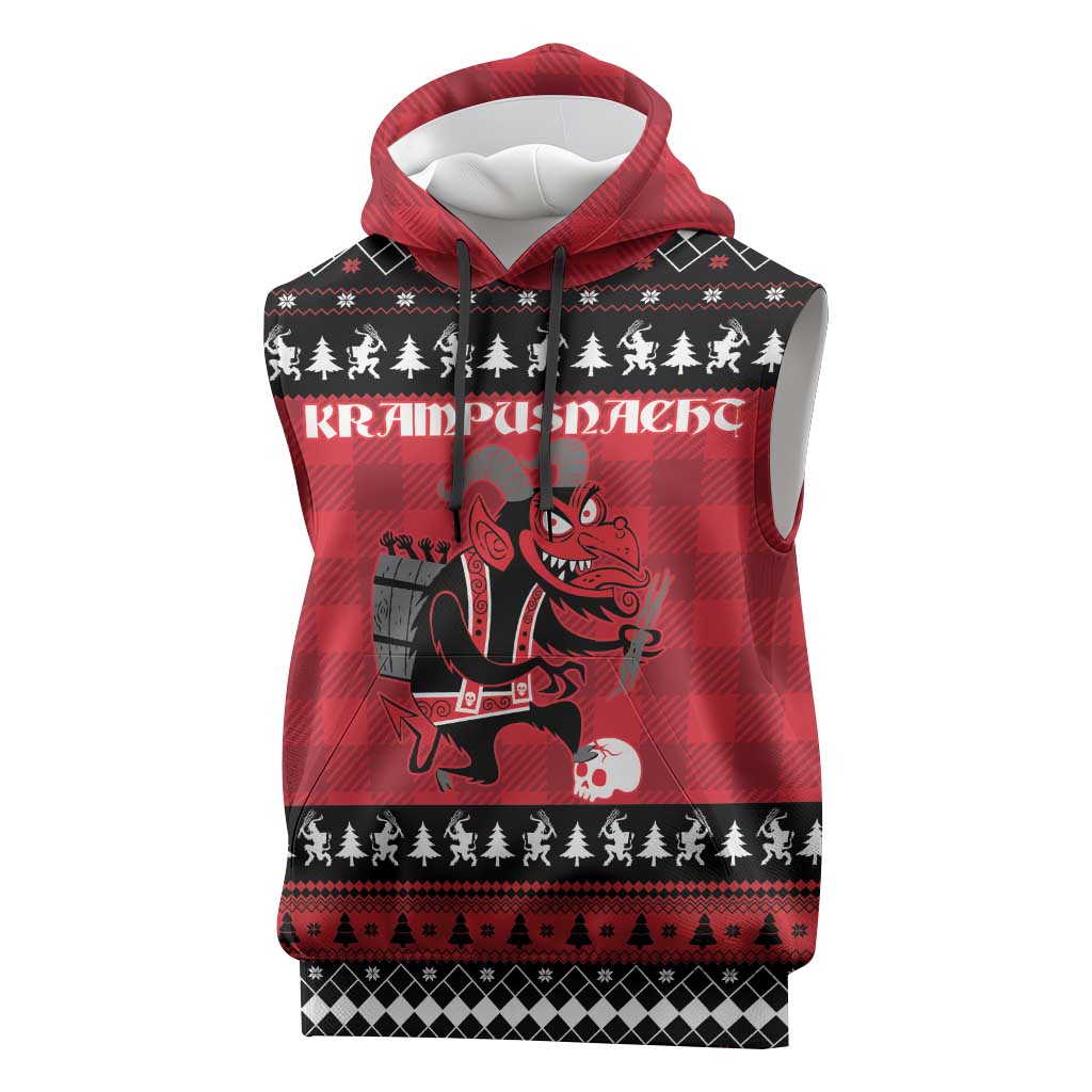 Merry Krampusnacht Personalized Sleeveless Hoodie Austrian Bavaria Alpine Christmas Demons - Wonder Print Shop