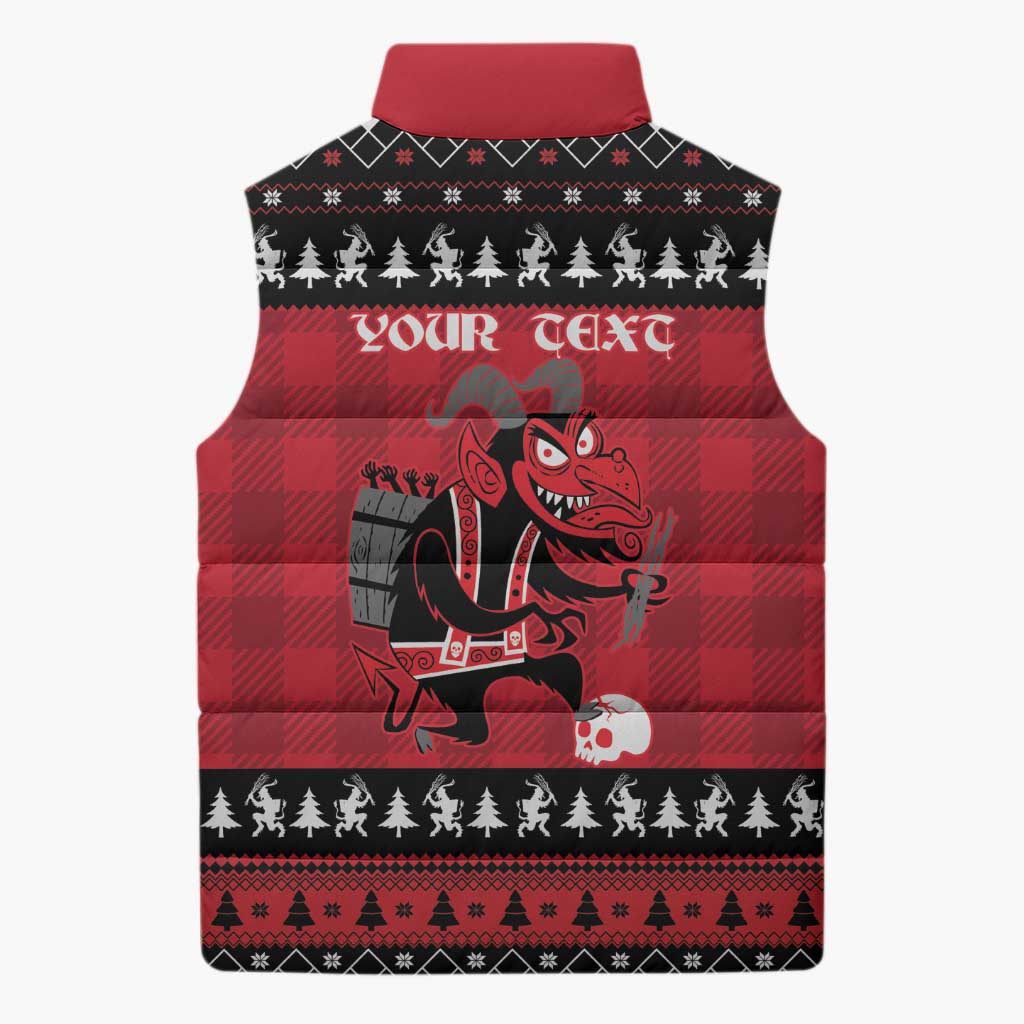 Merry Krampusnacht Personalized Sleeveless Puffer Jacket Austrian Bavaria Alpine Christmas Demons - Wonder Print Shop