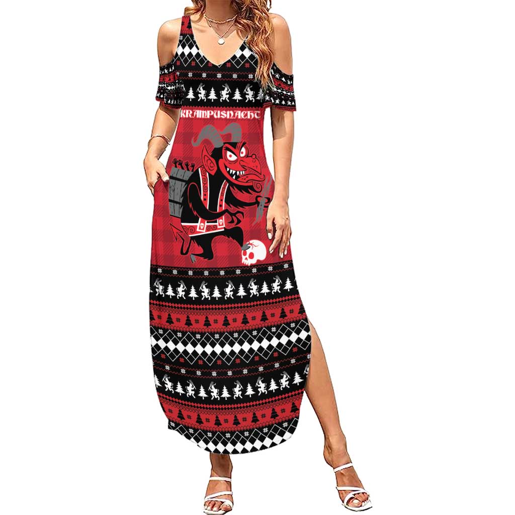 Merry Krampusnacht Personalized Summer Maxi Dress Austrian Bavaria Alpine Christmas Demons - Wonder Print Shop