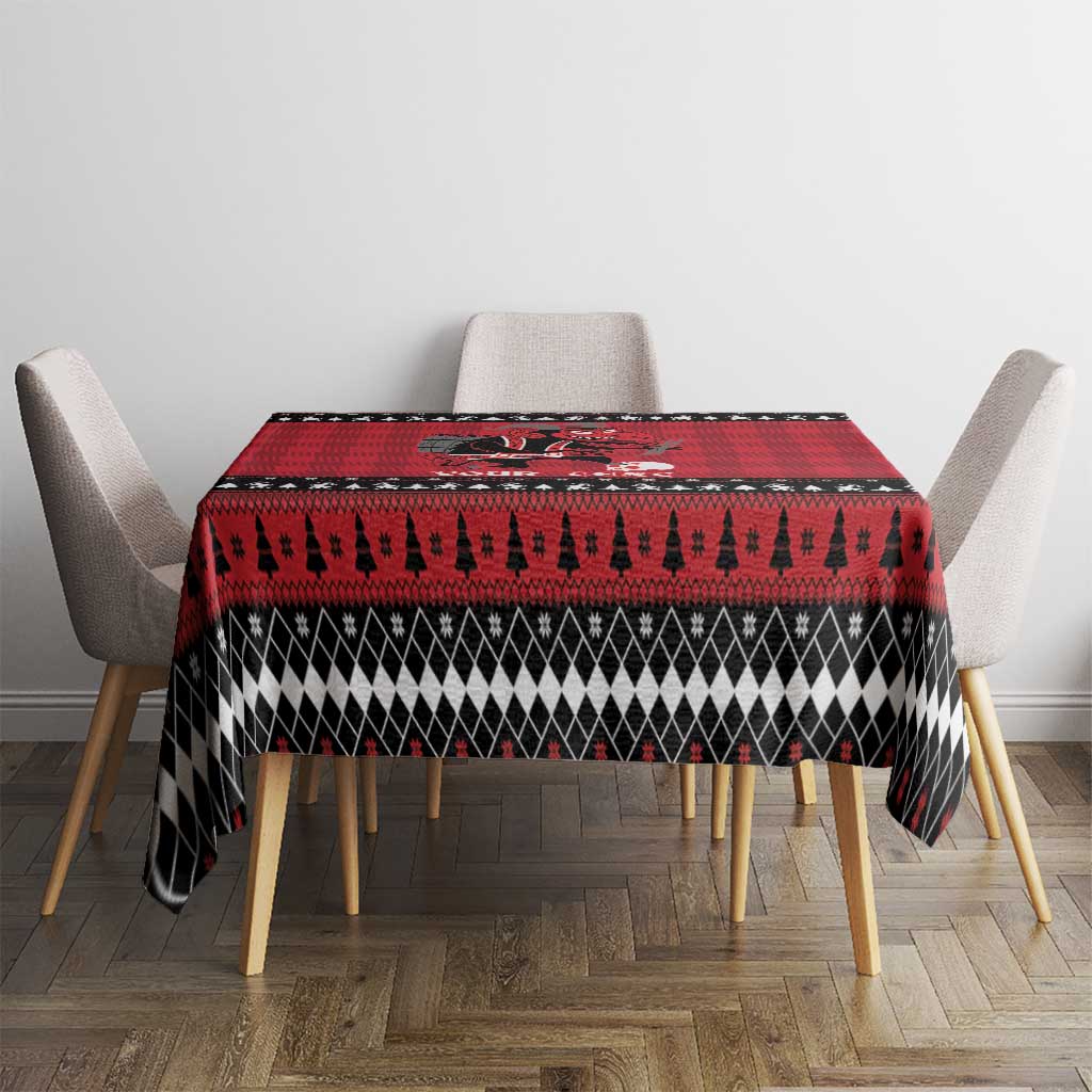 Merry Krampusnacht Personalized Tablecloth Austrian Bavaria Alpine Christmas Demons - Wonder Print Shop