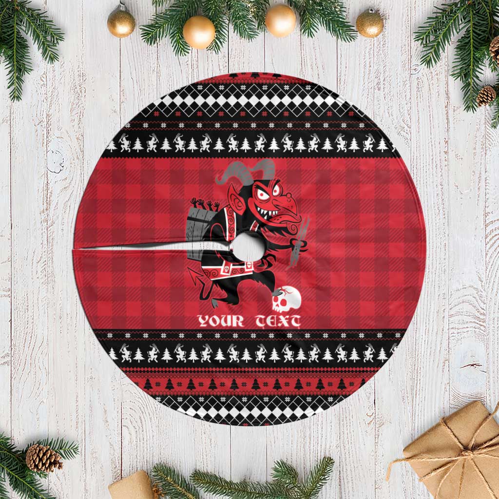 Merry Krampusnacht Personalized Tree Skirt Austrian Bavaria Alpine Christmas Demons - Wonder Print Shop