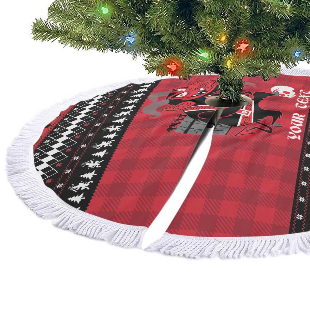 Merry Krampusnacht Personalized Tree Skirt Austrian Bavaria Alpine Christmas Demons - Wonder Print Shop