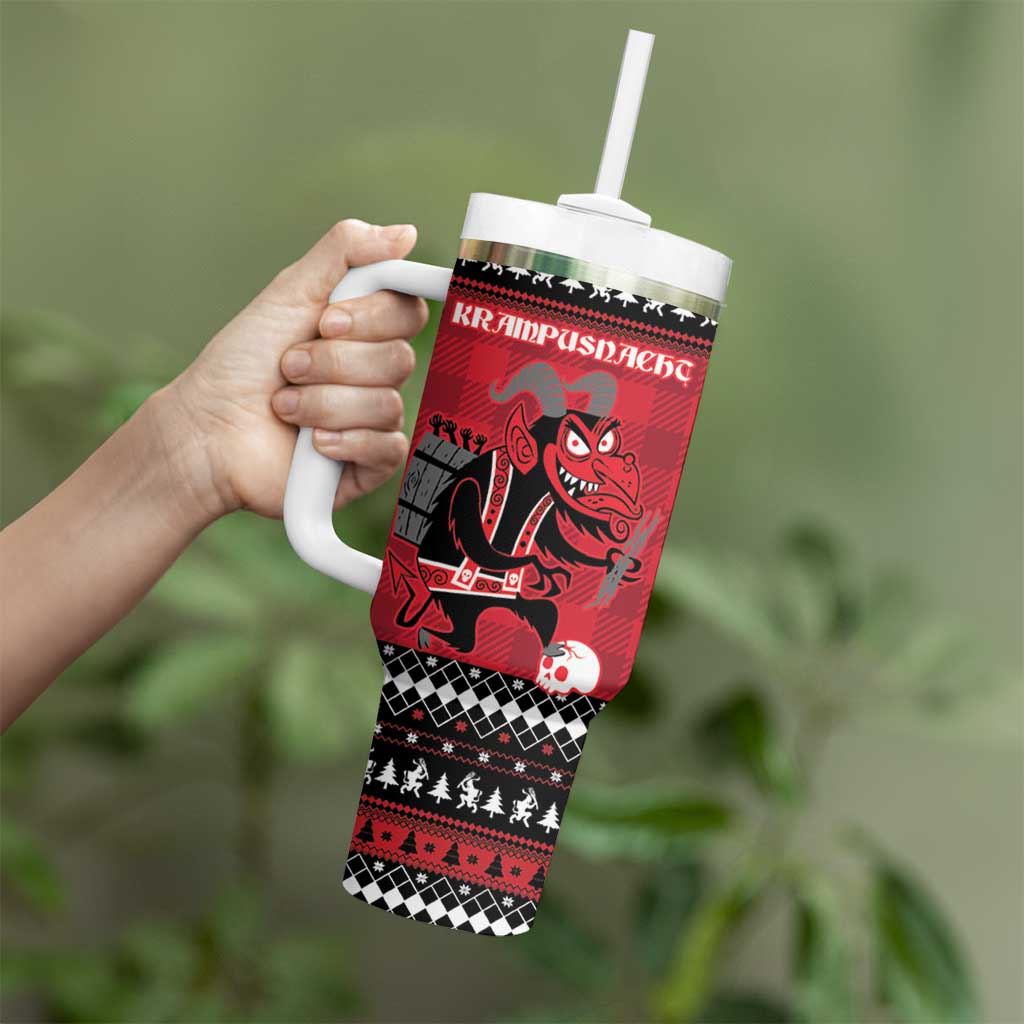 Merry Krampusnacht Personalized Tumbler With Handle Austrian Bavaria Alpine Christmas Demons - Wonder Print Shop