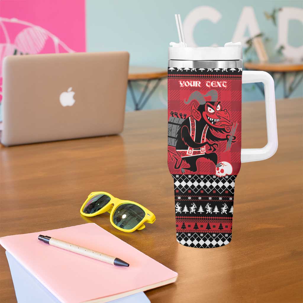 Merry Krampusnacht Personalized Tumbler With Handle Austrian Bavaria Alpine Christmas Demons - Wonder Print Shop