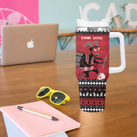 Merry Krampusnacht Personalized Tumbler With Handle Austrian Bavaria Alpine Christmas Demons - Wonder Print Shop