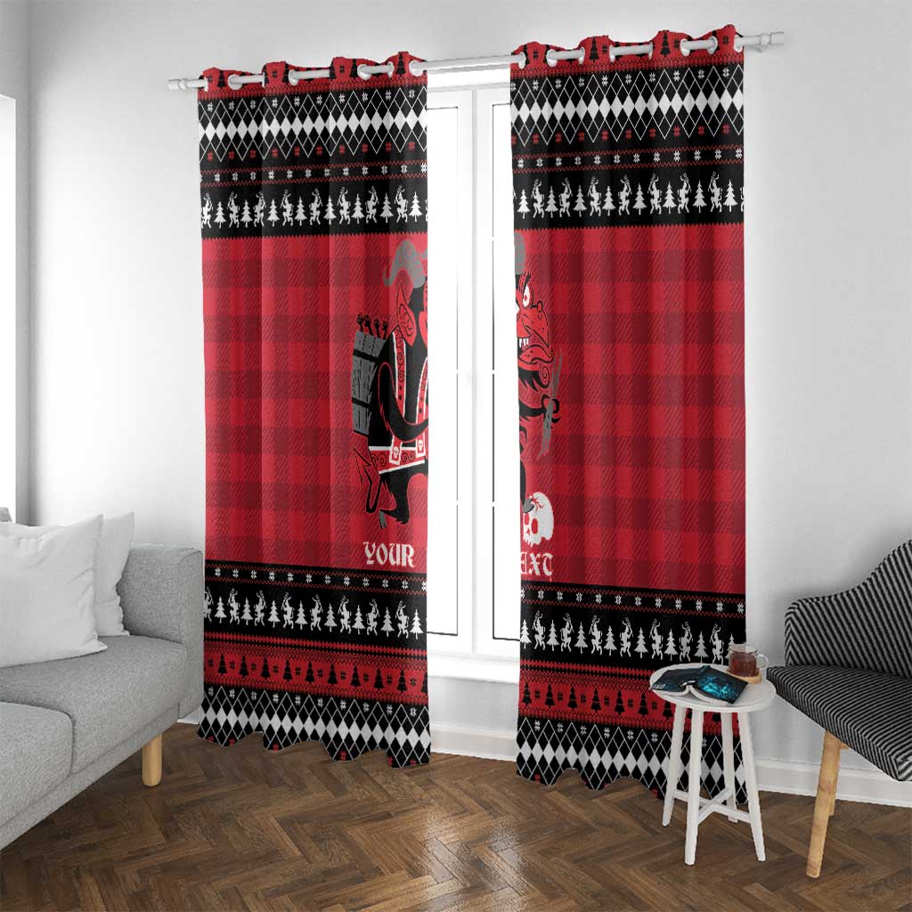 Merry Krampusnacht Personalized Window Curtain Austrian Bavaria Alpine Christmas Demons - Wonder Print Shop