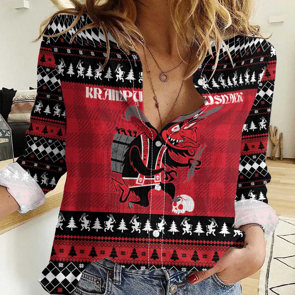 Merry Krampusnacht Personalized Women Casual Shirt Austrian Bavaria Alpine Christmas Demons - Wonder Print Shop