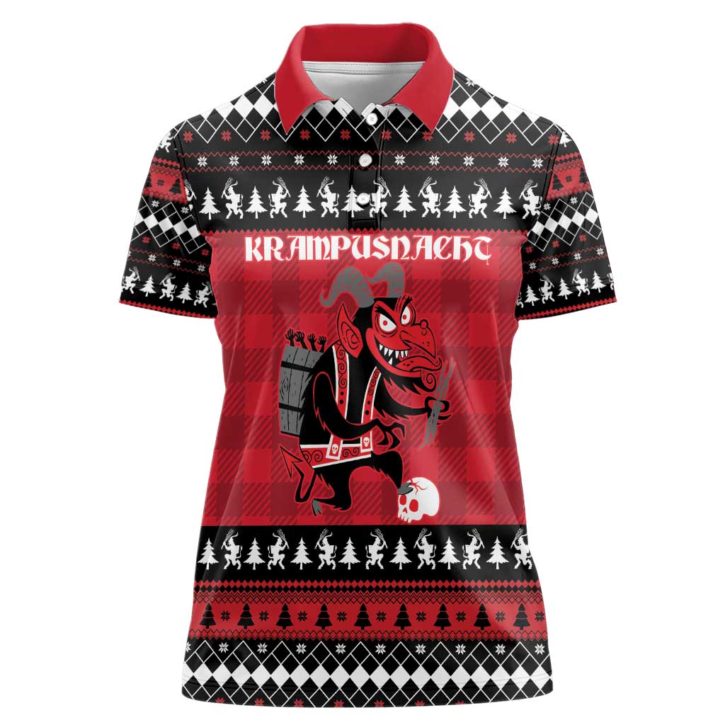 Merry Krampusnacht Personalized Women Polo Shirt Austrian Bavaria Alpine Christmas Demons - Wonder Print Shop