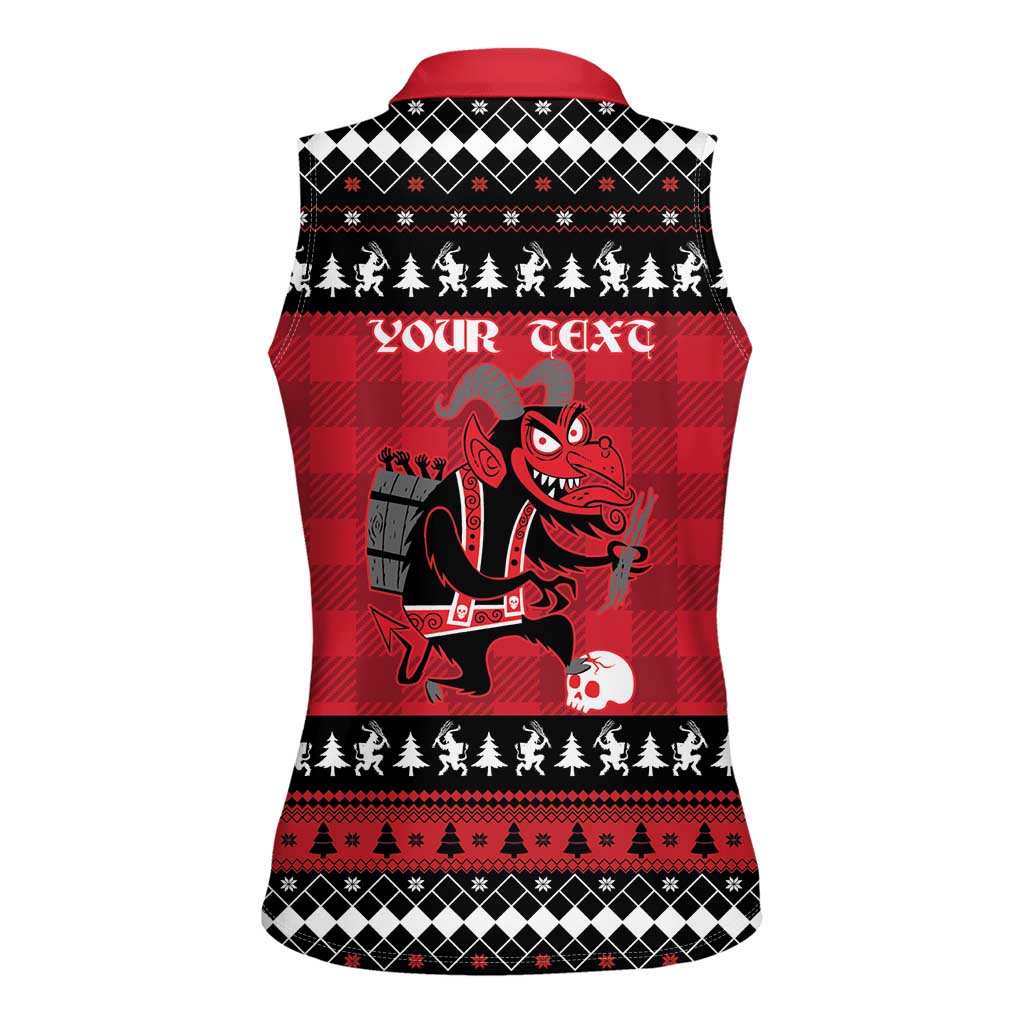 Merry Krampusnacht Personalized Women Sleeveless Polo Shirt Austrian Bavaria Alpine Christmas Demons - Wonder Print Shop