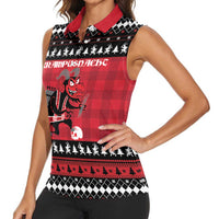 Merry Krampusnacht Personalized Women Sleeveless Polo Shirt Austrian Bavaria Alpine Christmas Demons - Wonder Print Shop