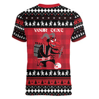 Merry Krampusnacht Personalized Women V-Neck T-Shirt Austrian Bavaria Alpine Christmas Demons - Wonder Print Shop