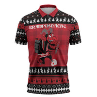 Merry Krampusnacht Personalized Zipper Polo Shirt Austrian Bavaria Alpine Christmas Demons - Wonder Print Shop