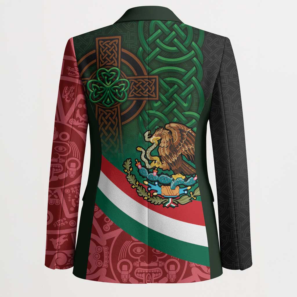 Mexico and Ireland Together Blazer Aztec Sun Mix Celtic Shamrock - Wonder Print Shop