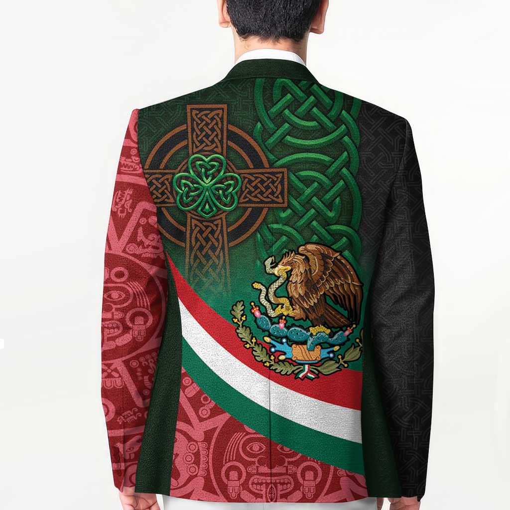 Mexico and Ireland Together Blazer Aztec Sun Mix Celtic Shamrock - Wonder Print Shop