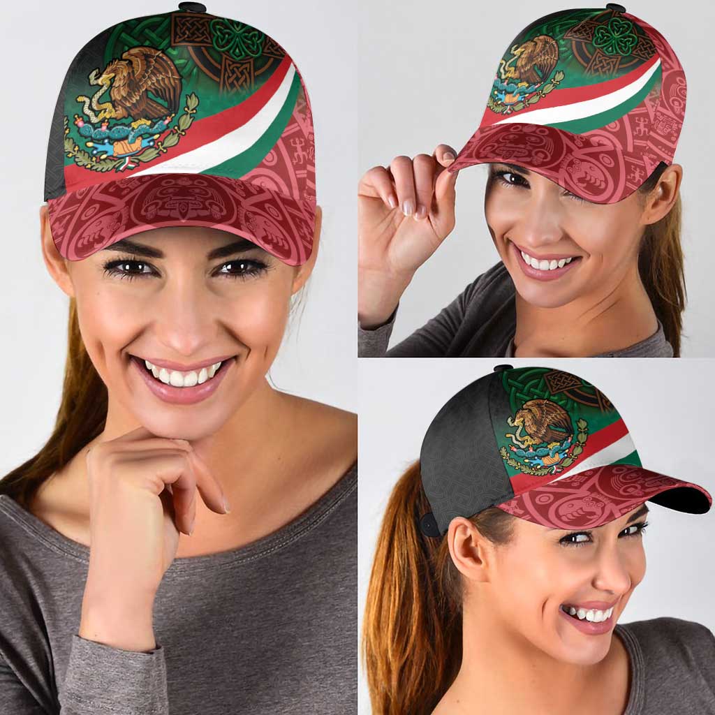 Mexico and Ireland Together Classic Cap Aztec Sun Mix Celtic Shamrock - Wonder Print Shop