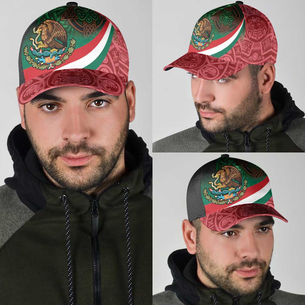 Mexico and Ireland Together Classic Cap Aztec Sun Mix Celtic Shamrock - Wonder Print Shop