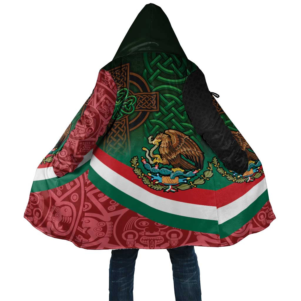 Mexico and Ireland Together Cloak Aztec Sun Mix Celtic Shamrock - Wonder Print Shop