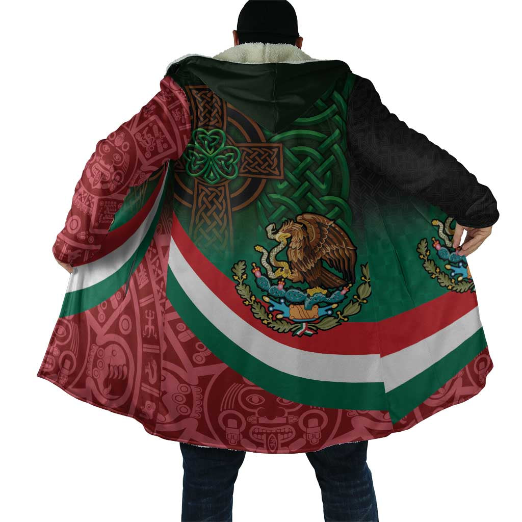 Mexico and Ireland Together Cloak Aztec Sun Mix Celtic Shamrock - Wonder Print Shop