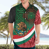Mexico and Ireland Together Hawaiian Shirt Aztec Sun Mix Celtic Shamrock - Wonder Print Shop