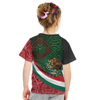 Mexico and Ireland Together Kid T Shirt Aztec Sun Mix Celtic Shamrock - Wonder Print Shop