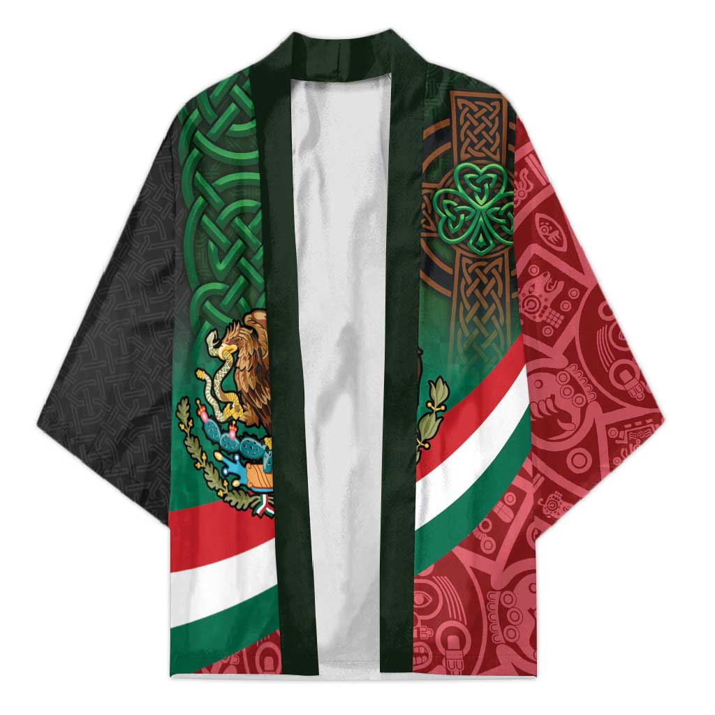 Mexico and Ireland Together Kimono Aztec Sun Mix Celtic Shamrock - Wonder Print Shop
