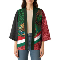 Mexico and Ireland Together Kimono Aztec Sun Mix Celtic Shamrock - Wonder Print Shop